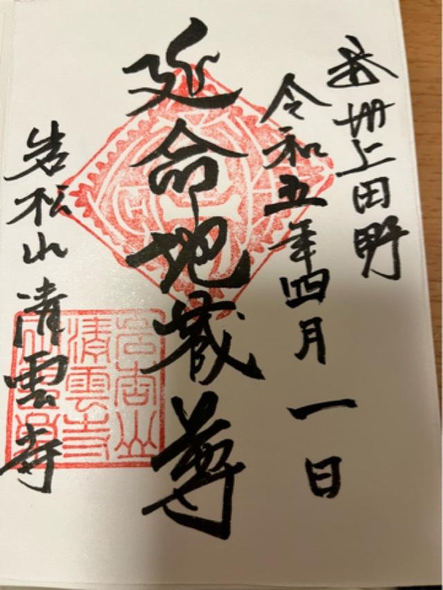 岩松山 清雲寺の御朱印3