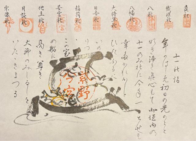 織田稲荷社(今宮神社 境内社)の御朱印1