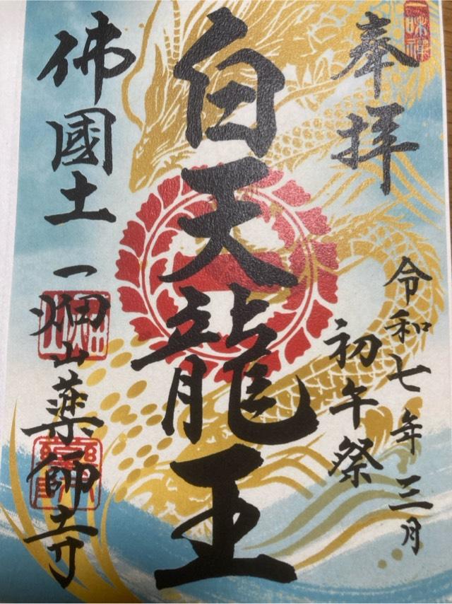 白天龍王（一畑山薬師寺岡崎本堂境内社）の御朱印1