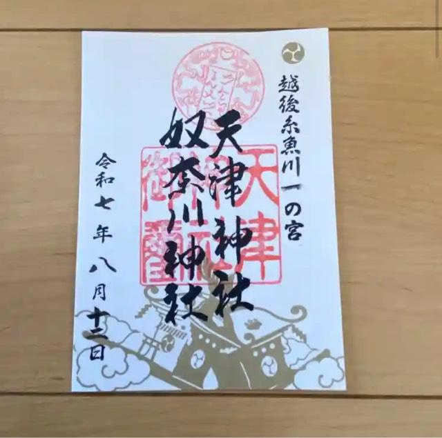 天津神社（天津神社・奴奈川神社）の御朱印1
