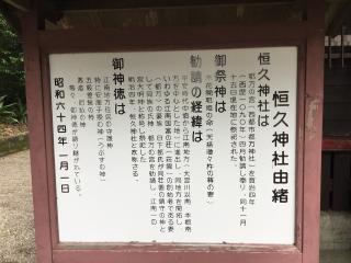 恒久神社の参拝記録(TOSHIさん)