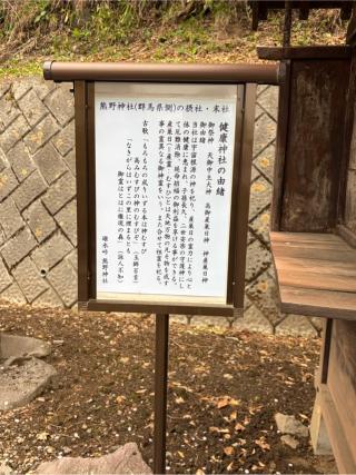 健康神社(碓氷峠熊野神社境内社)の参拝記録(こーちんさん)