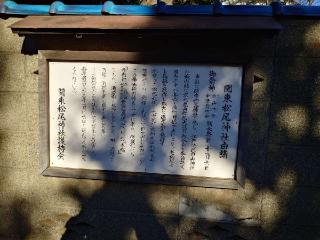 関東松尾神社(白山神社境内社)の参拝記録(マーくんさん)