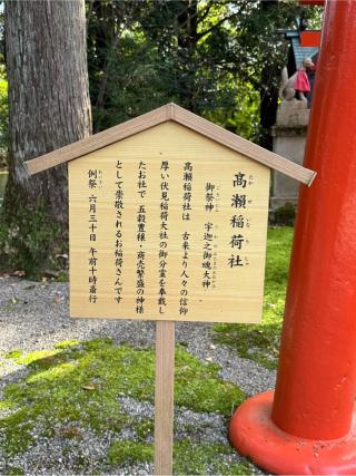 高瀬稲荷社(高瀬神社境内社)の参拝記録(こーちんさん)