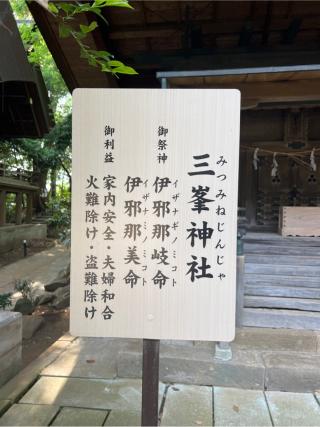 三峯神社（柴崎神社末社）の参拝記録(⛩️🐍🐢まめ🐢🐍⛩️さん)
