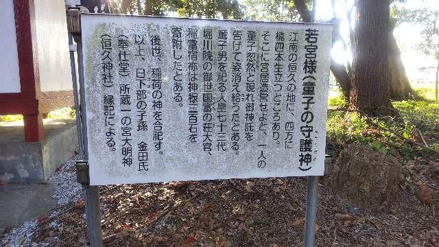 若宮様（恒久神社境内末社）の参拝記録2