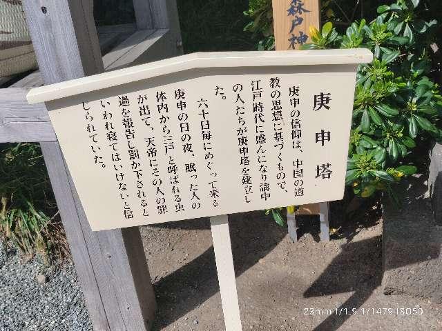 森戸神社の庚申塔の参拝記録1