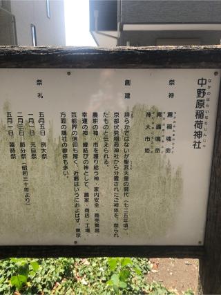 中野原稲荷神社の参拝記録(cosmemineさん)
